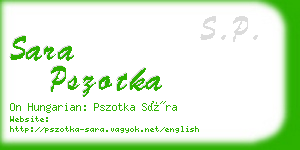 sara pszotka business card